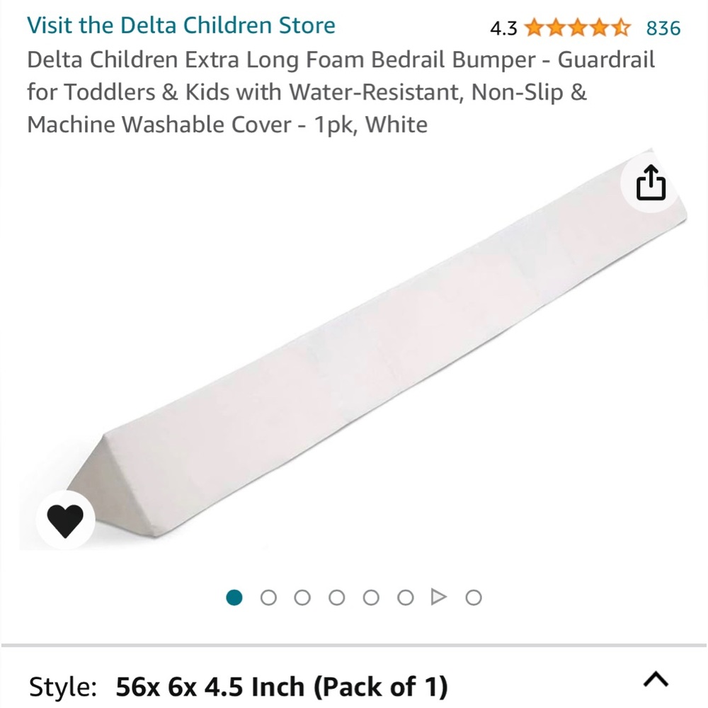 NWT | Foam bedrail bumper, extra long